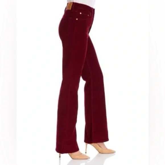 Levi's Ribcage Flare Wide Leg Cordoroy Pants High Rise Cowgirl Shiraz maroon 28 - Picture 5 of 16